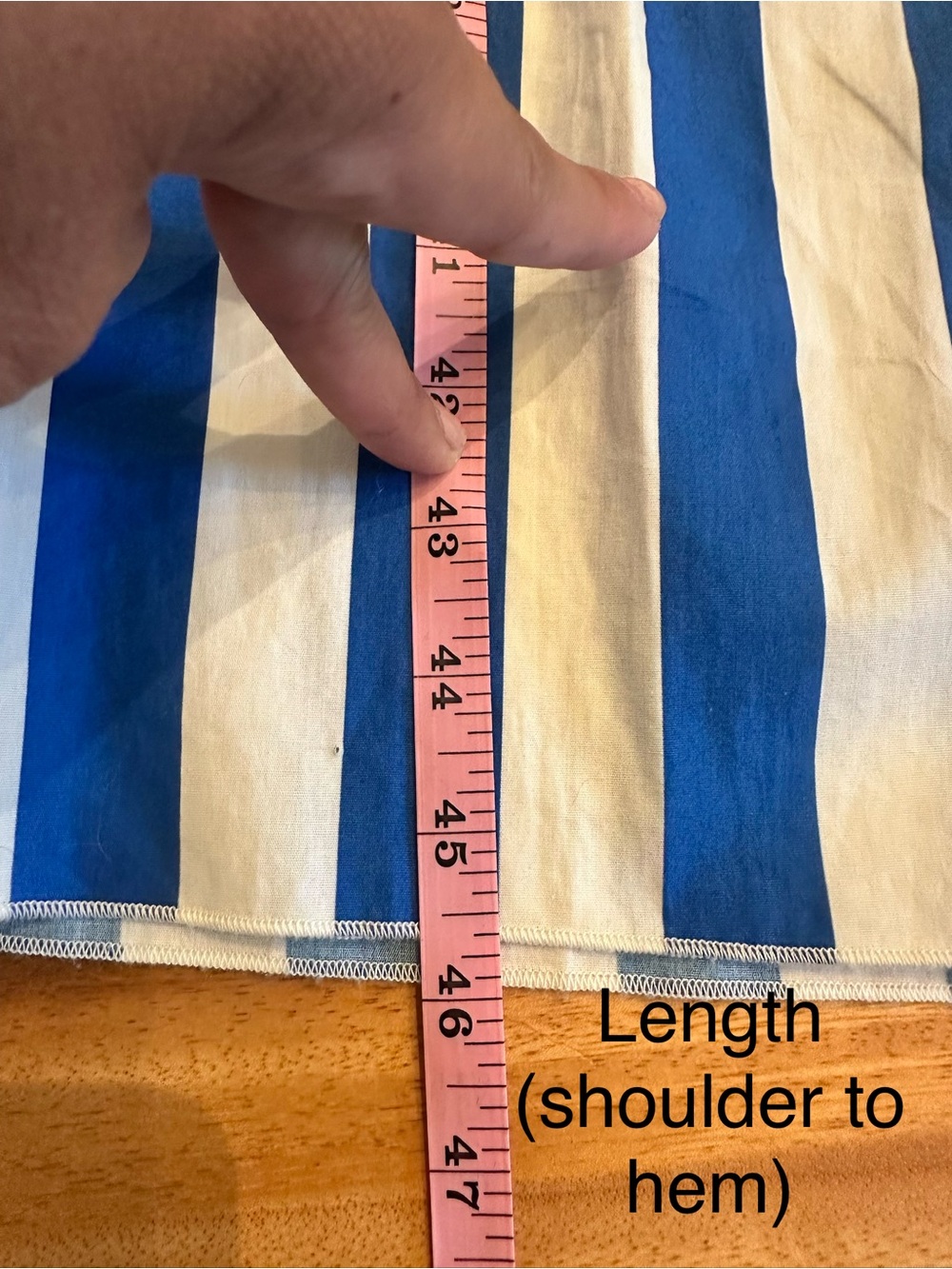SOLID & STRIPED Blue & White Striped Midi Delilah v neck Cotton Dress w/pockets - Picture 10 of 10